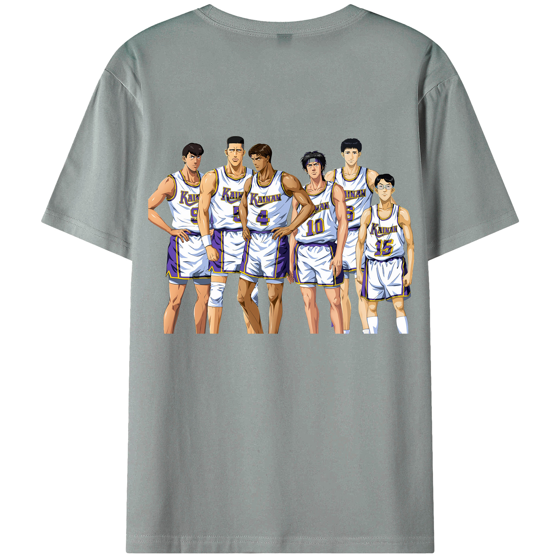 （画像用） SLAM DUNK／スラムダンク 綿100％ メンズ半袖Tシャツ（バックプリント） 通気性